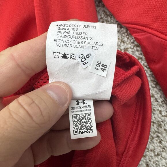 Under Armour Command Sweatshirt Womens Small Red 1/4 Zip Pullover Cowl Neck New - Picture 9 of 14